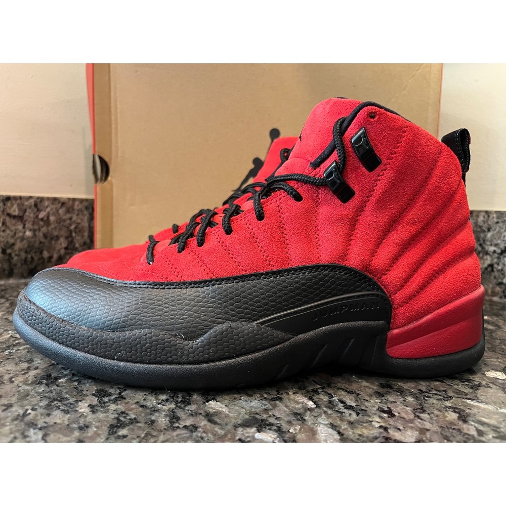 Jordan 12 Retro Reverse Flu Game Varsity Red Black Mens Size 9 CT8013-602 - Picture 2 of 10